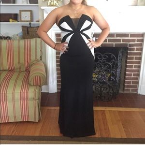 Black and white formal dress